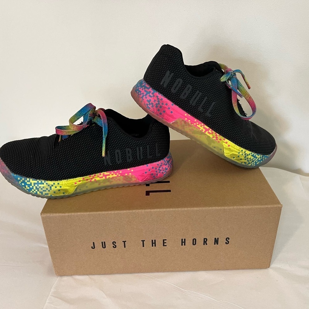 NOBULL Project Superfabric Trainer+ BLACK NEON GLITCH WOMEN'S 7.5 - Picture 5 of 11